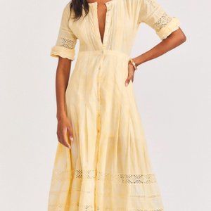 LoveShackFancy Butter Yellow Edie Minka Midi Maxi Dress - NEW - Sz 0 / P